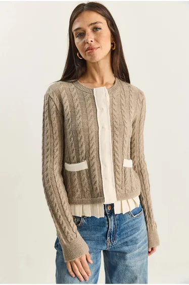 LUCCI Hair Beard Patterned Knit Cardigan