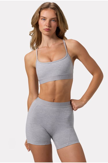 Soft Active Mini Shorts in Grey Marl
