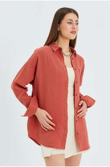 Mixray Oversized Muslin Basic Shirt
