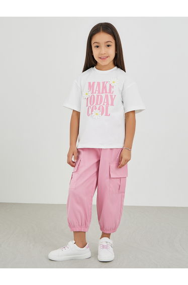 Graphic Print T-Shirt and Cargo Pants Set