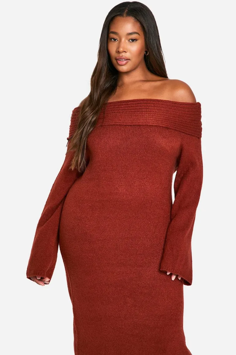 oversized jumper dress plus size Final Sale Plus Size Knit BodyCon Mini Sweater Dress in White and Blac