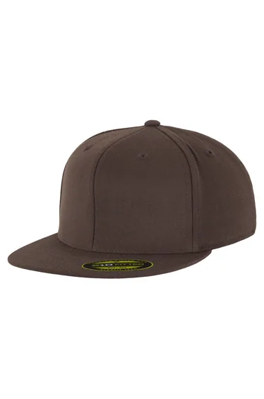 Yupoong Flexfit Unisex Premium 210 Fitted Flat Peak Cap - Brown