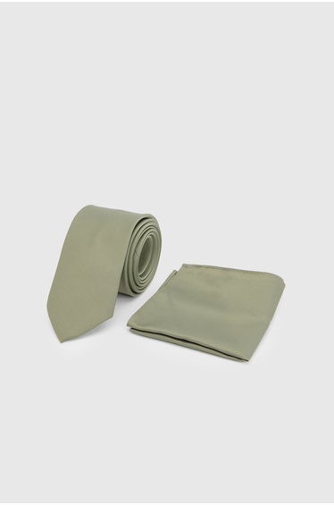 Khaki Plus & Tall Tie and Pocket Square