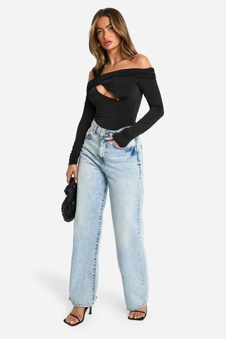 Slinky Knot Detail Bardot Bodysuit