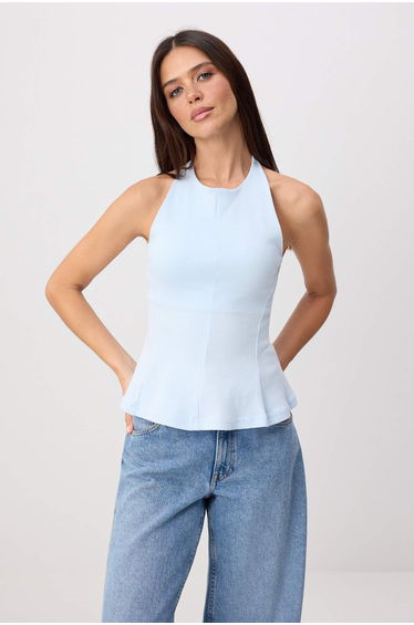 Mavi Fitted -Fitting Halter Neck Sleeveless Interlock Knitted Blouse