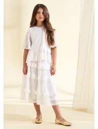 Annabelle Ivory Lace Ruffle Skirt