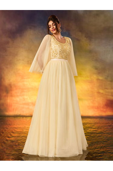 Modecrush Women's Beaded Swing Dress Elegant Tulle Flowing Evening Dress
