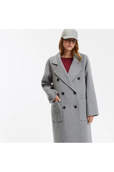 Signature Martial Wool Mix Long Coat