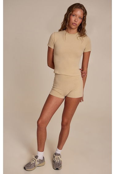 Beige Soft Cotton Hot Pant