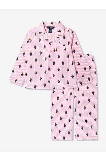 Ralph Lauren Girls Bear Pyjama Set in Pink
