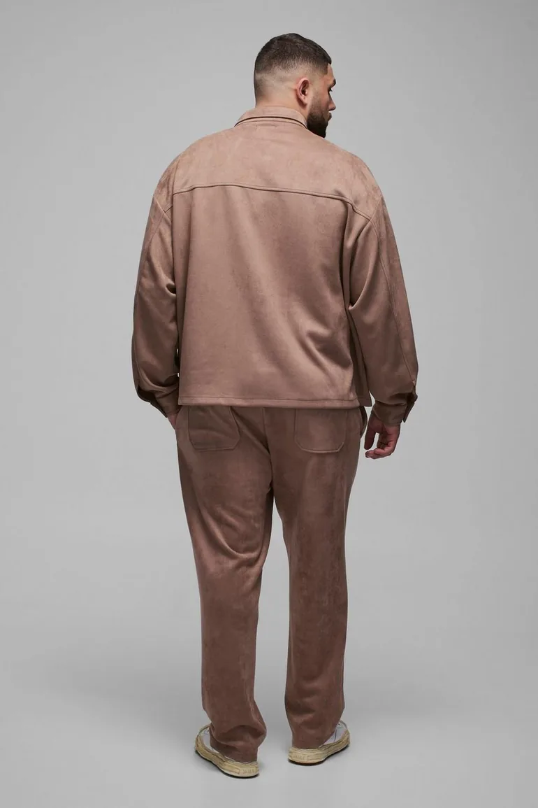 قميص بوهو مان رمادي بأكمام طويلة - للمقاسات الكبيرة - 1