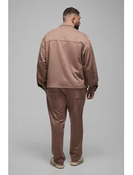 قميص بوهو مان رمادي بأكمام طويلة - للمقاسات الكبيرة - 1