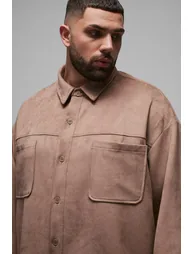 قميص بوهو مان رمادي بأكمام طويلة - للمقاسات الكبيرة - 2