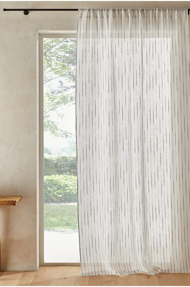 Patcha Embroidered Linen Voile Curtain