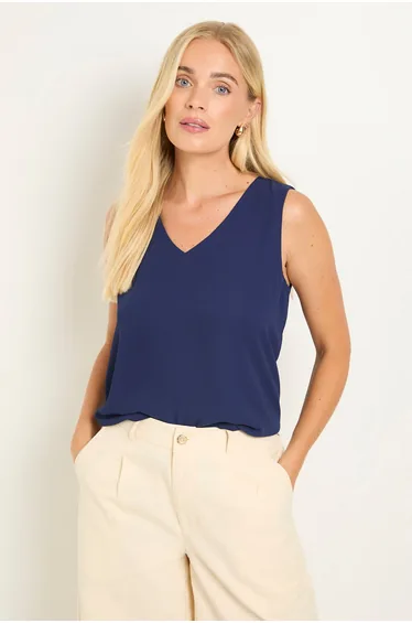 Petite Plain V Neck Cami Top