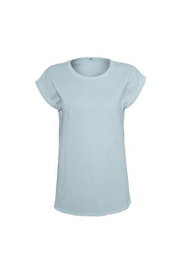Build Your Brand Womens/Ladies Extended Shoulder T-Shirt - Powder Blue