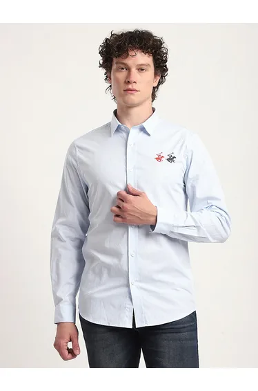 Men Logo Detail Long Sleeve Shirt