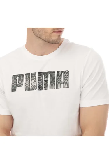 Men's Puma Sportstyle Logo T-Shirt in White