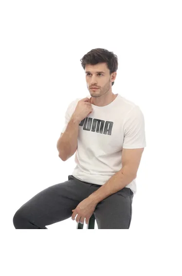 Men's Puma Sportstyle Logo T-Shirt in White