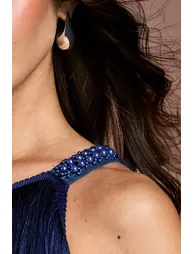 Tiered Fringe One Shoulder Maxi Dress - 3