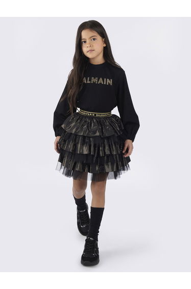 Girls Ruffle Skirt in Black