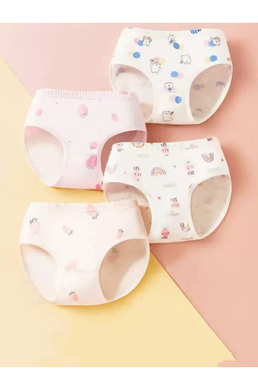 Pack of 4 - Printed Cotton Briefs