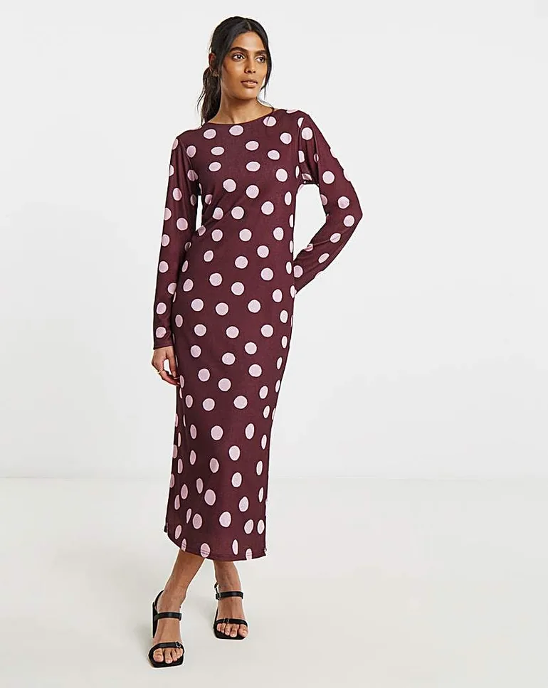 spot print midi dress Animal Spot Print Shirt Midi Dress