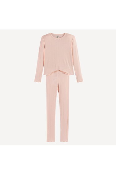 Pointelle Knitted Pyjamas with Long Sleeves