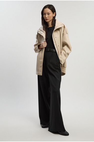 Faux Leather Relaxed Cocoon Jacket