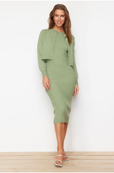 Mint Knitwear Midi Dress