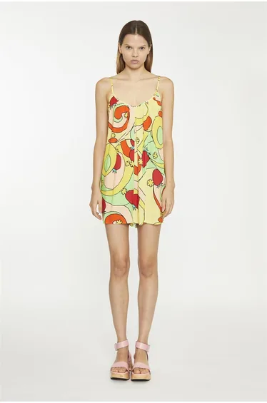 Short Playsuit - Orange Swirl Strawberry