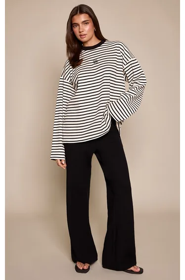 توب بريتي ليتل ثينق متعدد الالوان بطبعة مخططة بأكمام طويلة