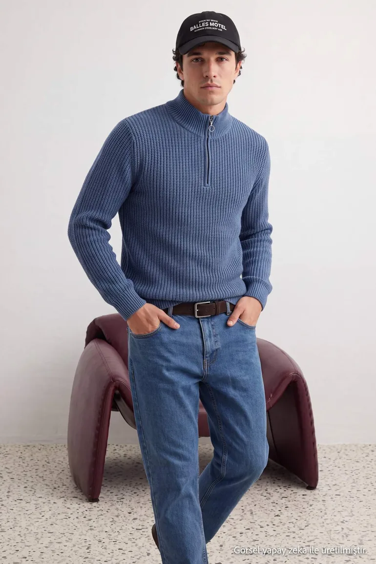 Mavi Casual Regular Half Turtleneck Plain Knitwear Sweater - 5