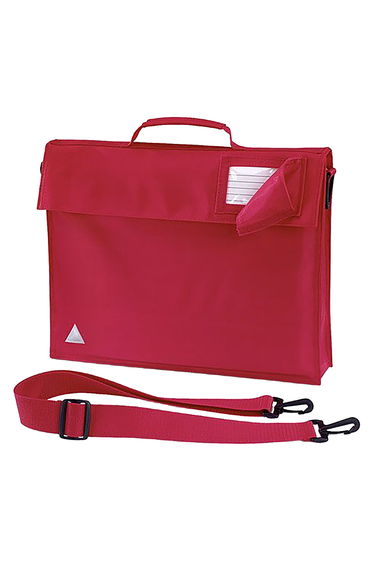 Quadra Junior Book Bag With Strap (Pack of 2) - Bright Red