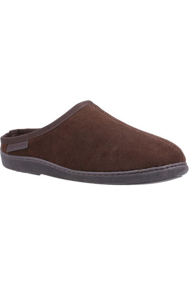 Hush Puppies Mens Ashton Suede Slippers - Brown