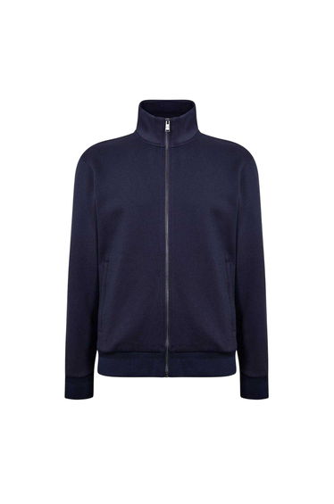 Boss Mens Casual Full Zip Hoodie - Dark Blue