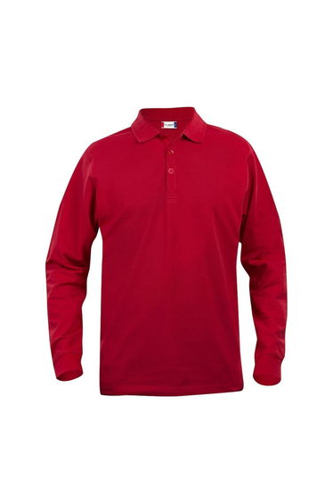 Clique Mens Classic Lincoln Long-Sleeved Polo Shirt - Red