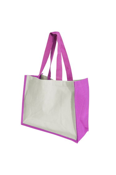Westford Mill Printers Jute Cot Shopper Bag (21 Litres) - Fuchsia