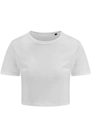 AWDis Just Ts Womens Girlie Tri-Blend Cropped T-Shirt - Solid White