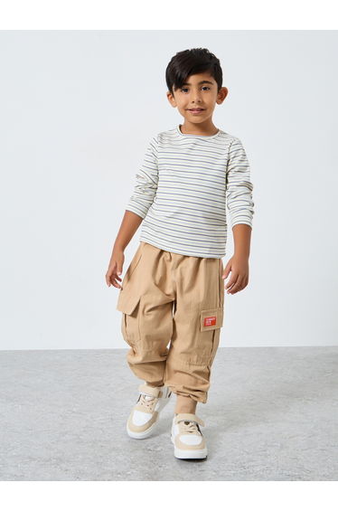 Boys Striped Ribbed Long Sleeve T-Shirt