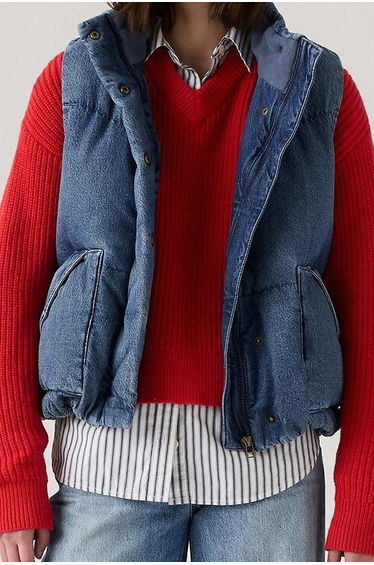 Cotton Padded Gilet with High Neck