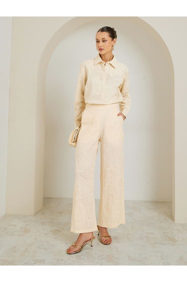 Women Off-White Embroidered Long Sleeve Shirt