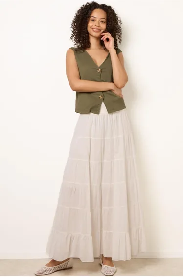 Jersey Band Tiered Skirt