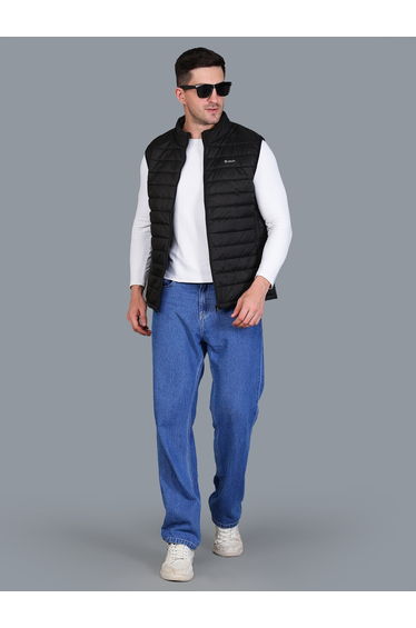 Men Black Padded Puffer Vest