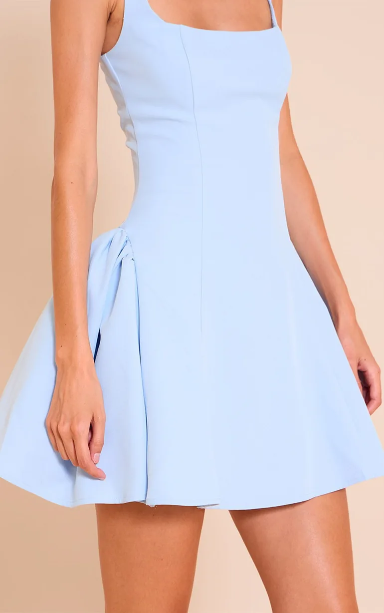 blue dress for baby girl Nicoblu Palmira Short Shift Dress in Robin Egg Blue and Gold Embellishment PETITE-8 main image 0