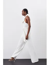 Compact Viscose Stretch Drape Tailored Jumpsuit - 2