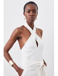 Compact Viscose Stretch Drape Tailored Jumpsuit - 1