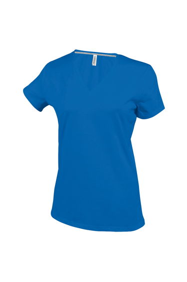 Kariban Womens/Ladies Feminine Fit Short Sleeve V Neck T-Shirt - Royal Blue
