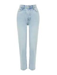 Light Blue High Waist Mom Jeans - 6