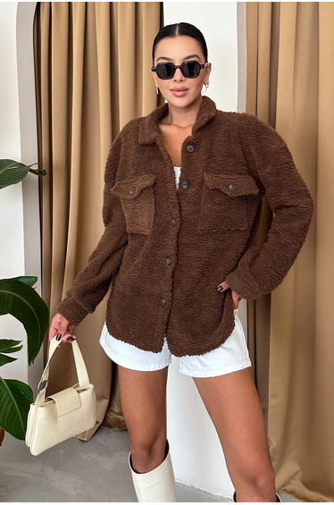 Women's Lamb Teddy Buttoned Jacket